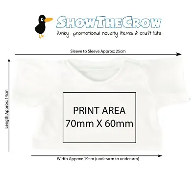 1x Large White Personalised Teddy Bear Soft Toy T-Shirt Transfer Printing • £2.95