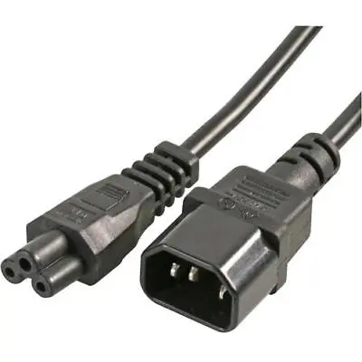 £3.99 • Buy IEC C14 3 Pin (C13) Male Plug To C5 Clover Cloverleaf Plug Power Adapter Cable