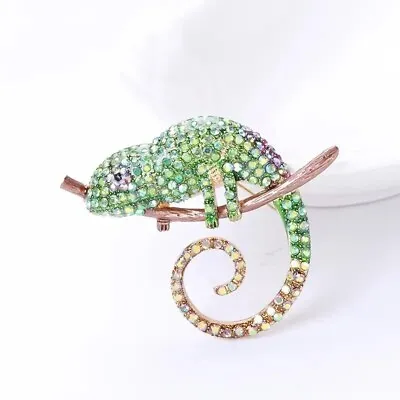 Colorful Chameleon Animal Brooch Lizard Collar Pin Women Accessories Jewelry New • $15.98