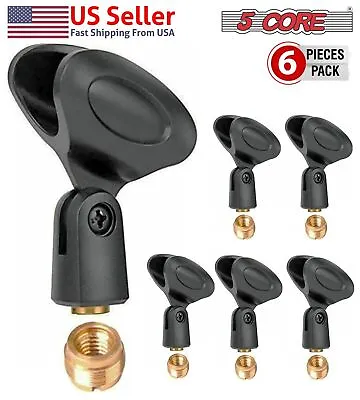 5Core 6 Pack Universal Microphone Clip Holder With 5/8 Male To 3/8 Female Screw • $8.99