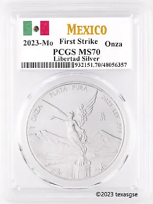 2023-Mo Mexico Onza Silver Libertad .999 Silver 1oz Coin PCGS MS70 First Strike • $68