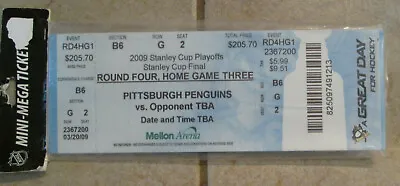 New Rare 2009 Stanley Cup Finals Huge Mega Ticket Pittsburgh Penguins Man Cave • $16.99