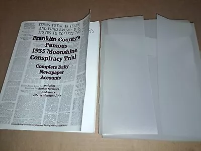 FRANKLIN COUNTY'S FAMOUS 1935 MOONSHINE CONSPIRACY TRIAL Beverly Merritt Signed • $49.95