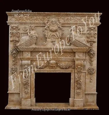 Hand Carved Marble Victorian Style Fireplace Mantel • $12500