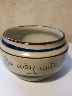  Vintage Devonware Longpark Torquay Pottery Motto Sugar Bowl • £3.99