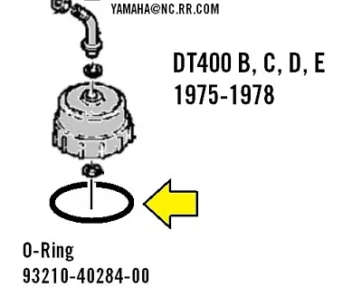 ONE Yamaha DT400 Enduro Carb Cap O-Ring 93210-40284 NOS New 1975 1976 1977 1978 • $9.99