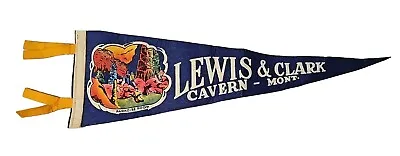 Vintage 1950s-60s Lewis And Clark Cavern State Park Montana Felt Pennant • $19.99