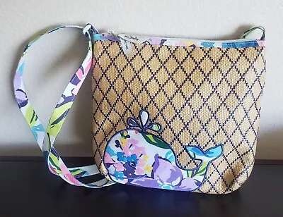 Vera Bradley Purse Marian Floral Whale Beach Crossbody Straw Bag CUTE! • $14.99
