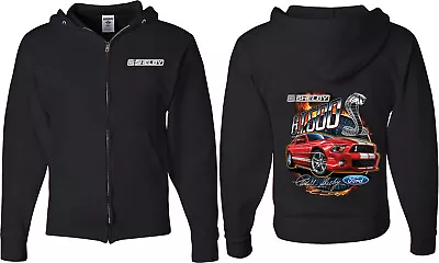 Ford Mustang Full Zip Hoodie Red Shelby GT500 Front And Back • $35.90