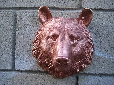 BRIGHT COPPER  BEAR Head WALL MOUNT Decoration LODGE CABIN Log • $40.99