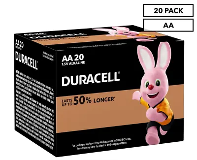 Duracell AA Batteries 20-Pack Coppertop Alkaline Battery Long Lasting Genuine  • $17