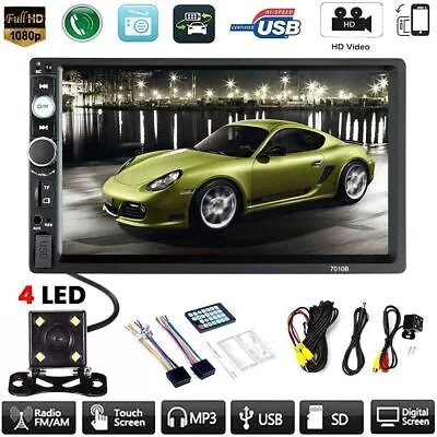 7  Double 2 DIN Car MP5 Player Bluetooth Touch Screen Stereo Radio With Camera • $36.22