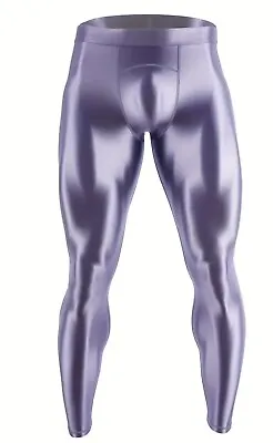 Mens Jock Silver  Shiny Spandex Tights Compression Pants Medium M • $28.60