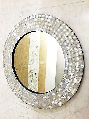 Mother Of Pearl Decorative Wall Hanging Mirror Wall Bathroom Dresser Handmade • $69.83