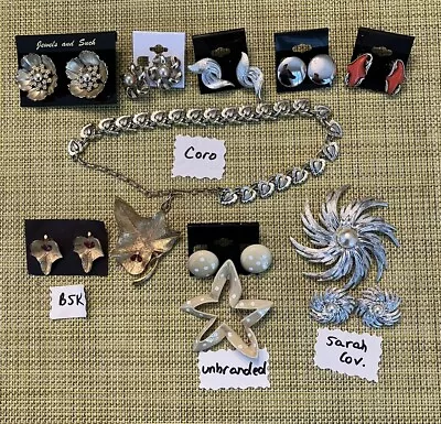 Vintage Mixed Lot Of Brooch Sets Clip Earrings Jewelry CORO BSK SARAH COVENTRY • $40