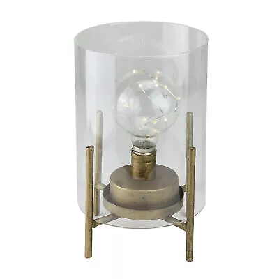 Melrose 10  Glass Hurricane Lantern Old Fashioned Light Bulb LED Fairy Lights • $75.59