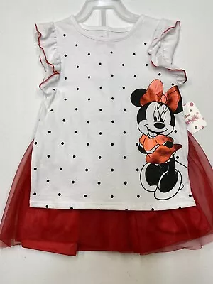 Disney Minnie Mouse 2pc Tutu Skirt & Shirt  Size 5T  NWT • $11.96