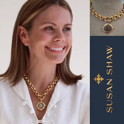 Susan Shaw Jewelry Italian Intaglio Coin Necklace • $149.97