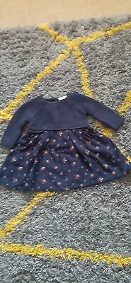 NEXT  Baby Girl Dress Navy Ditsy First Size  7.8lbs New With Tags.Good Quality. • £8.80