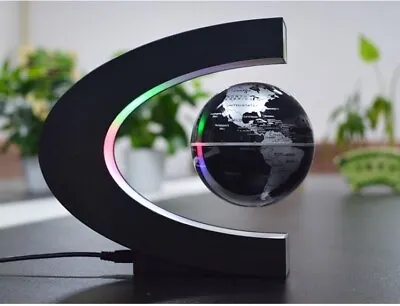 Magnetic Levitation Floating Globe 3 Inch With LED Lights C Shape World Map • $29.99