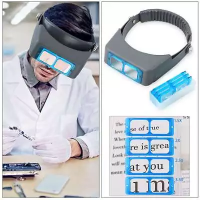 4 Lens Head Headband Magnifier Reading Jewelry Visor Opitcal Glass Magnifier US • $16.64