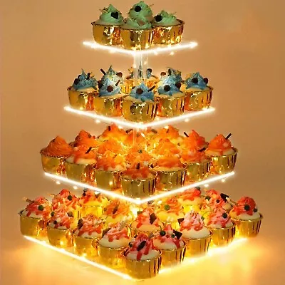 4 Tier Round Cupcake Stand Cupcake Holder 4Tier Cupcake Tray Acrylic Cake Stand • $44.99