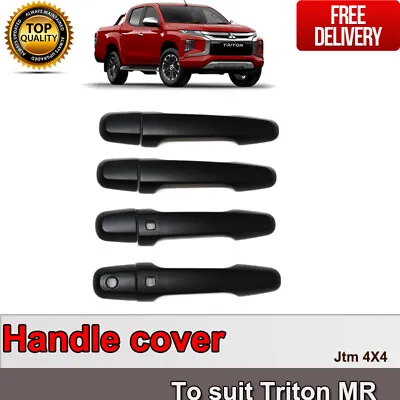 $29.99 • Buy MATT Black Door Handle Cover Protector For Mitsubishi Triton MR 2018+