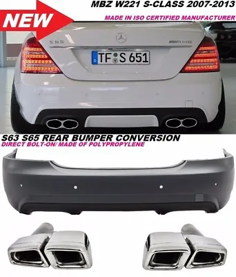  MB W221 10-13 S63 S65 AMG Style Rear Bumper Facelift S Class S550 S600 With Pdc • $1599