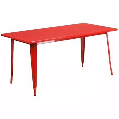 Bowery Hill 31.5  X 63  Metal Dining Table In Red • $362.99