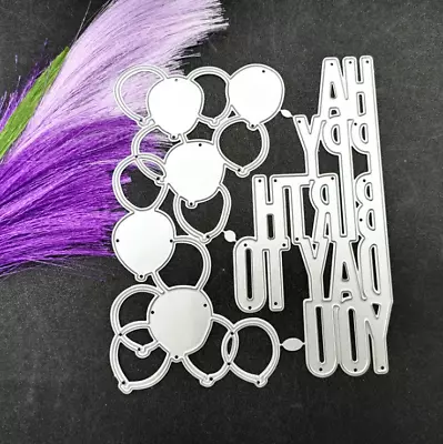 Balloon Birthday Metal Cutting Stencil For Paper Card Scrapbooking Dies UK • £4.99