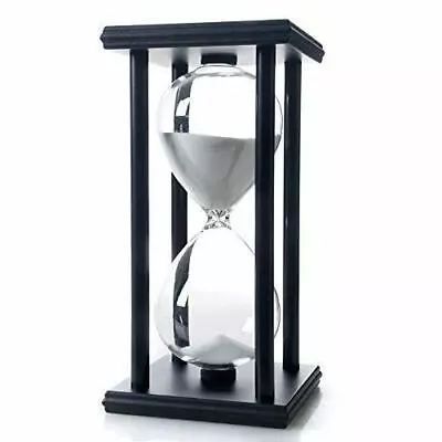 60 Minutes Hourglass Timer Finest Wood Elegant Glass Sand Clock 8 X 4 X 4 Inch • $34.43