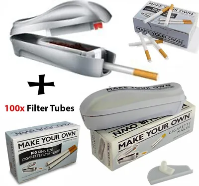 Make Your Own Cigarette Maker Tubes Filling Machine Kingsize +100 Concept Filter • £11.99