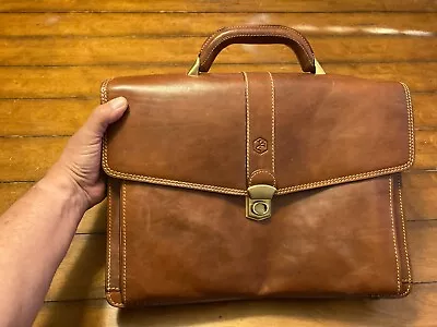 VALENTINA IN PELL Vintage Italian Leather Executive Briefcase Business • $65