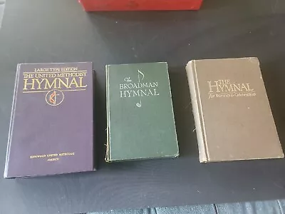  The Broadman Hymnal 1940 Lot Of 3  Large TYPE United Methodist Hymnal  • $22