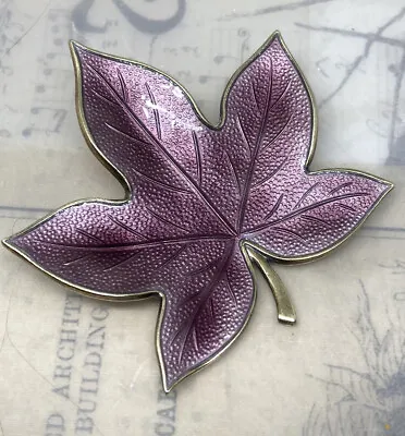 BRODRENE BJORKLUND BrdB BROTHERS 925S Vermeil Violet Gullioche LEAF BROOCH 17.8g • $80.75