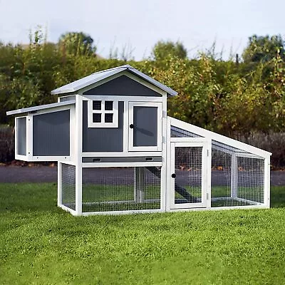 Plastic Chicken Coop & Run Hen House Poultry Ark Home Nest Box Rabbit Hutch + • £144.99