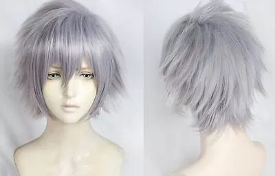 NEON GENESIS EVANGELION Nagisa Kaworu Cosplay Costume Wig Gray • $29.33