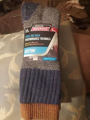 3 Pairs Dickies Steel Toe Heavyweight Cotton Performance Thermal Crew Socks • $9.99