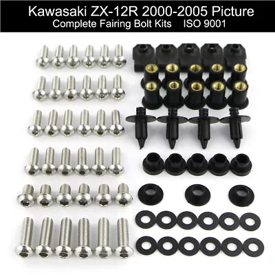 Fit For Kawasaki ZX 12R 2000 2001 2002 2003 2004 2005 Fairing Bolt Kit Bodywork  • $26.59