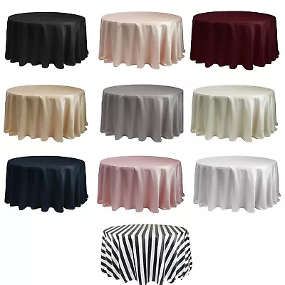 120 Inch Round L'Amour Tablecloth Silky Tableclothes For Parties And Events • £36.18