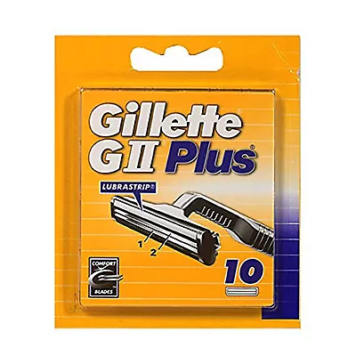 10 X Gillette GII G2 Plus Mens Razor Comfort Blades Cartridge Refills Lubrastrip • £10.19