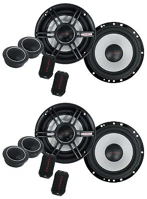 (2) Pairs Crunch 300 Watt CS65C 6.5  Car Audio Component Speakers 6 1/2  Inch • $61.04