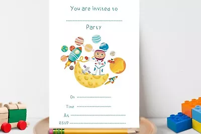 Astronaut Children's Party Invitations 10 Kids Astronaut Party Invites • £5.95