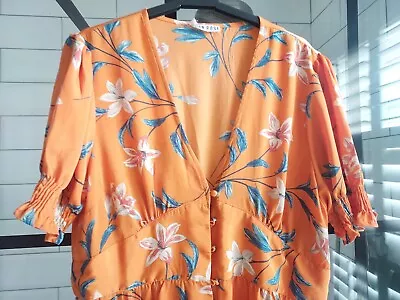BNWOT Neon Rose Orange Tea Dress Summer Size 16 • £14.99