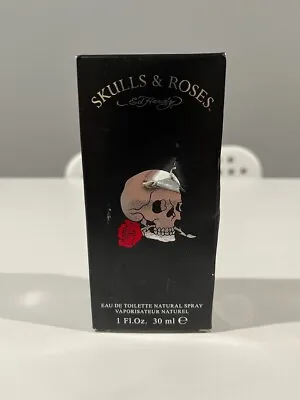 1 Piece Of  Ed Hardy Skulls & Roses Edt Spray 1 Oz New Imperfect Box Unsealed • $12.99