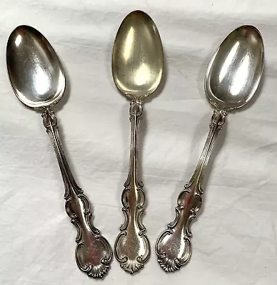 3 Vintage R. Wallace 1835 Silver Plate R1 JOAN Serving Spoons Monogram  S  1896 • $25