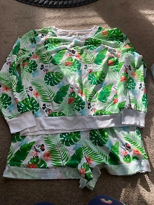 Disney Store Mickey Mouse & Minnie Tropical Print Short Pyjamas UK Size XL • £5