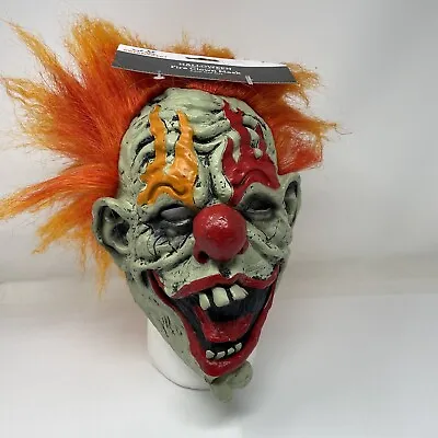 Clown Mask Halloween Scary Funny  Props Latex Scary Cosplay Orange Hair New • $15.20