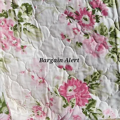 LAURA ASHLEY FLORAL TOILE 3pc KING QUILT ~ Shabby Chic Farmhouse Roses Flowers • £152.49