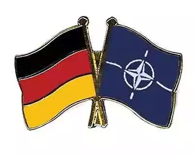 Germany & NATO Friendship Flags Gold Plated Enamel Lapel Pin Badge • £6.99